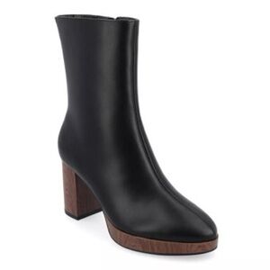 🆕JOURNEE COLLECTION “Romer” Black Vegan Leather Booties, Size 7.5